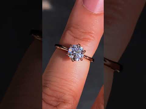 Petite Round Brilliant Moissanite Solitaire Ring - sol448