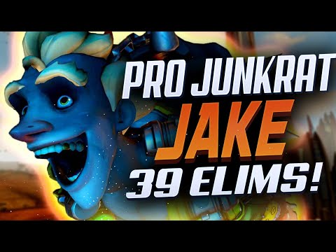 Jake Top 500 Hanzo and Junkrat gameplay! 39 elims! [ Overwatch Season 28 ]