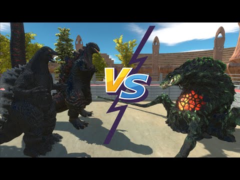 BIOLLANTE VS SHINGODZILLA & HEISEI GODZILLA AT THE ARENA - Animal Revolt Battle Simulator