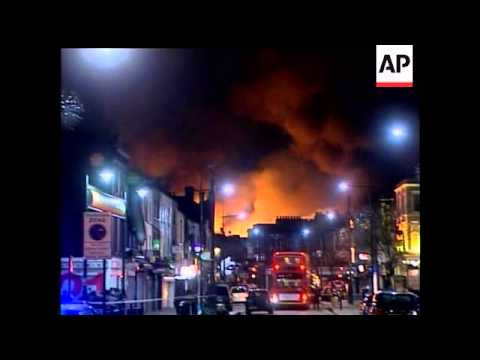 Plumes of smoke rose over London's famous Camden market and firefighters continued to douse the smok