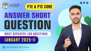 Answer Short Question | PTE & PTE Core Speaking | January 2025-II Predictions | Language Academy