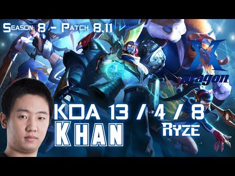 KZ Khan RYZE vs GANGPLANK Top - Patch 8.11 KR Ranked