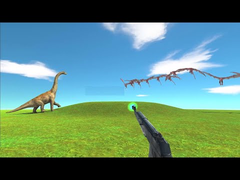 Protect Brachiosaurus from foreign enemies. FPS perspective! | Animal Revolt Battle Simulator