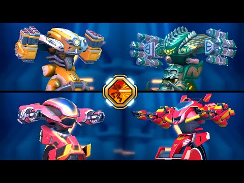 Killshot & Longarm 12, Rocket Mortar 12, Stasis Beam 12, Helix Rack 12 - Mech Arena