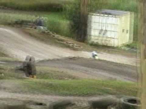 Robbie Murchison in the mud, 65cc A Grade race 3 on 11th Oct. 2009