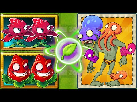 2 Plants With 5 Plant Food VS 100 Octo Zombie Who Will Win?- PVZ 2