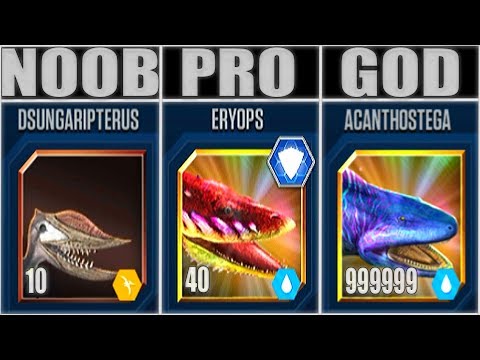 NOOB vs PRO vs GOD - JURASSIC WORLD THE GAME