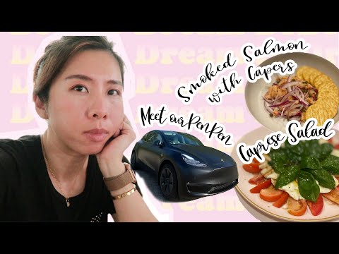 WHAT I EAT IN A DAY HEALTHY ASIAN | Smoked Salmon & Caprese Salad | Tesla Plastic Dip