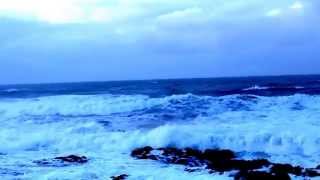 Big Portballintrae waves on north coast of Co Antrim Northern Ireland