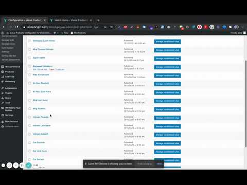 How to set up conditional rules scope parameters for product configuration on a Wordpress site