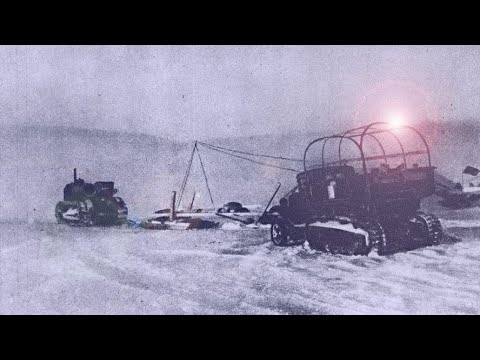 Советские тракторы и вездеходы на острове Рудольфа. Фильм из серии «Тракторы во льдах».