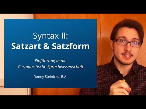 Syntax II: Satzart & Satzform (Tutorium Germanistische Linguistik)