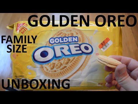Unboxing Golden Oreo Sandwich Cookies Family Size