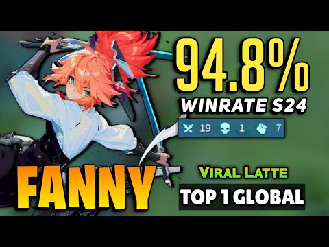 Fanny 94.8% WINRATE Amazing Gameplay [ Top 1 Global Fanny Best Build ] Viral Latte - Mobile Legends