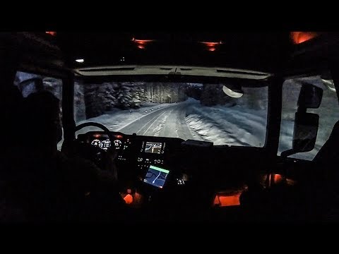 CV Driving Scania S520 - Snowy Nightride to Østby Customs