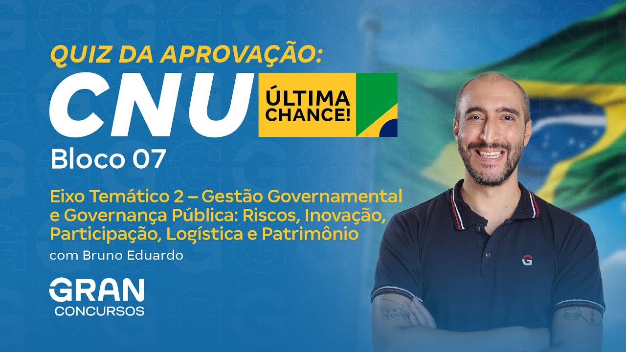 CNU | Quiz da Aprovação: Bloco 7 | Gestão Governamental e Governança Pública