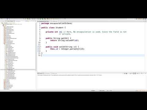 Encapsulation Example In Java Video 6