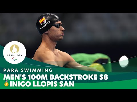 🇪🇸 Inigo Llopis Sanz Shines in the Men's 100m Backstroke S8 | Para Swimming - Paris 2024 Paralympics
