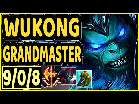 WUKONG - 9/0/8 KDA TOP GAMEPLAY - EUW Ranked GRANDMASTER