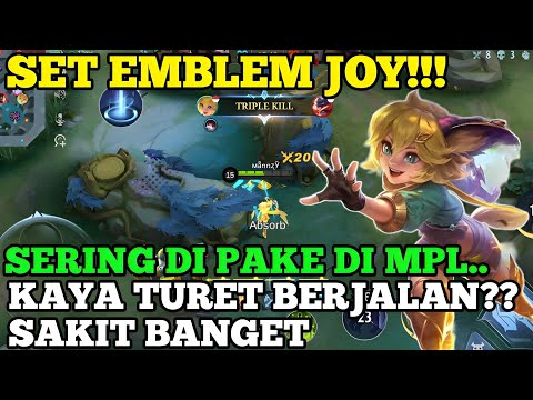SET EMBLEM JOY!! DAMAGENYA BRUTAL BANGET, SETARA TURET? - Mobile Legends Bang Bang