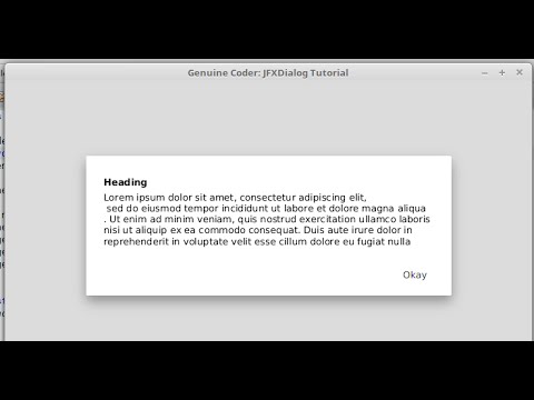 JavaFx JFoenix Tutorial #18 : JFXDialog for Material Design Dialog