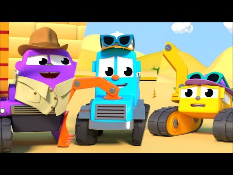 FRIENDS ON WHEELS EP 62 & 63 - Cartoon Excavators Lake Hévíz Resort & Egyptian Pyramid 🚧🌍 Kids' Fun