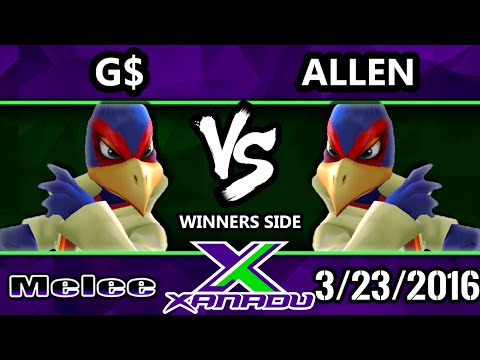 S@X 142 - G$ (Falco) Vs. Allen (Falco) SSBM Tournament - Smash Melee