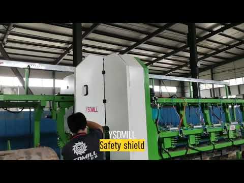 Sawmill woodworking log cutting twin blade vertical saw machine