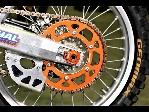 How to install rear sprocket on a dirt bike, gearing for enduro - KTM 250 SX- Part1