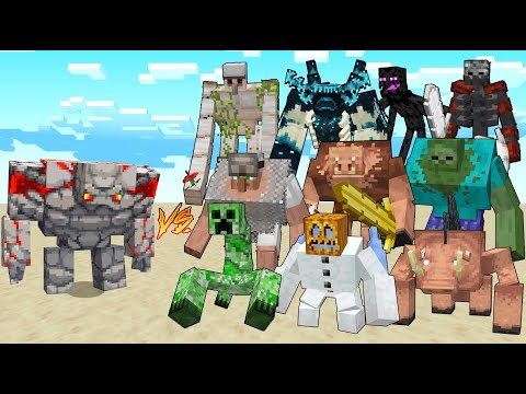 Redstone Golem Vs All Mutants / Minecraft Mob Battle