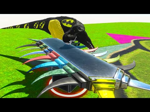 BATMAN T-REX  vs  HULK GORO DEATH MACHINE - Animal Revolt Battle Simulator
