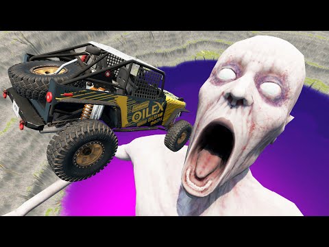 Jumping Cars Into Quarry Creepy The Shy Guy (SCP-096) - BeamNG.Drive