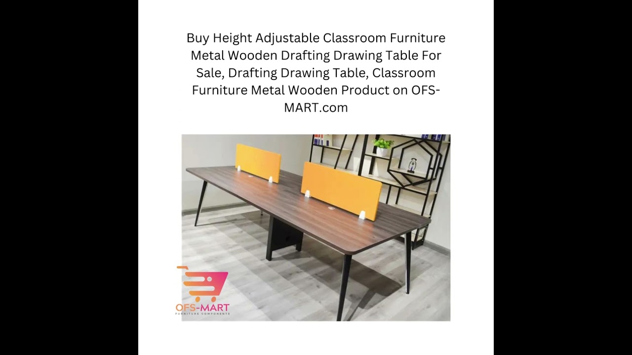 Modern Wooden Office Desk with Steel Leg | Modular Table Workstation - OFS-MART