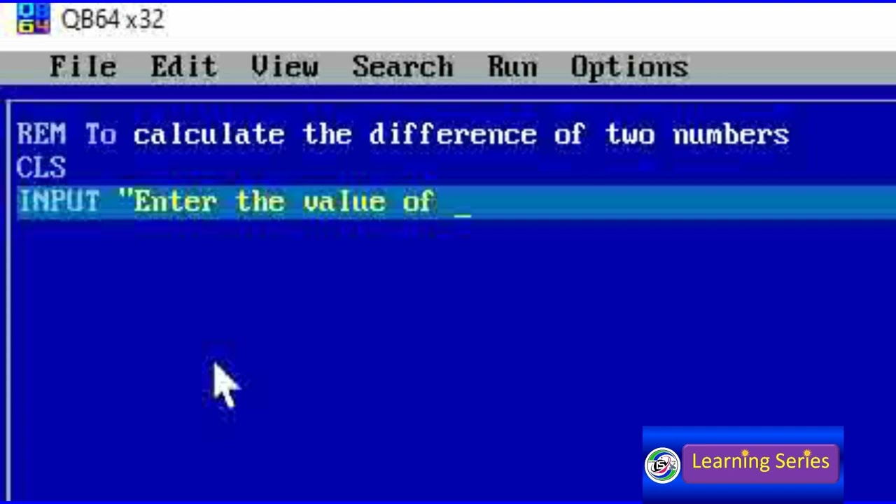 Qbasic program to calculate the difference of two numbers #QBASIC_program #Learning_Series