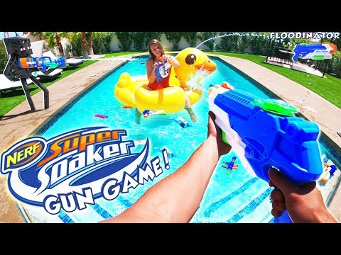 NERF GUN GAME | SUPER SOAKERS meets MINECRAFT 1