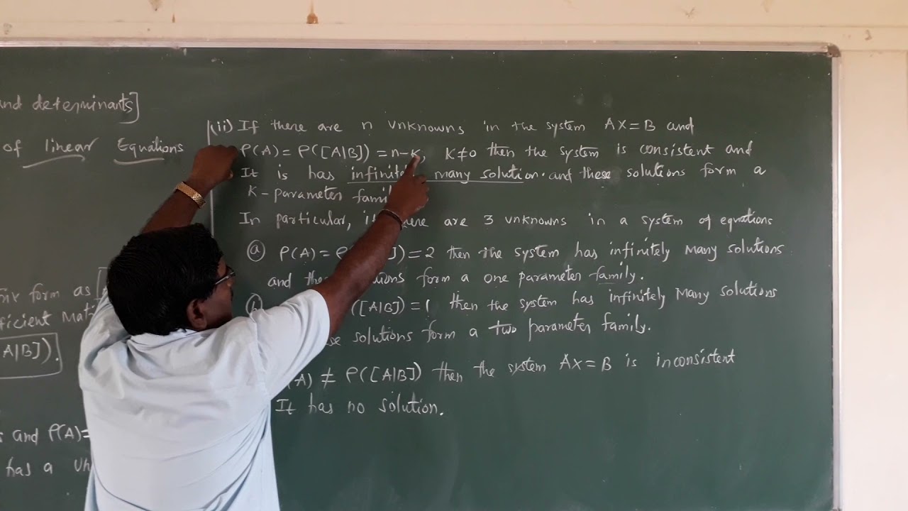 class 12 Maths chapter 1Applications of matrices and determinants Rouche-Capelli Theorem
