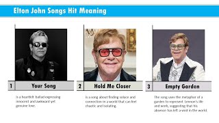 Elton John Hits Songs Meaning | Sacrifice | Cold Heart  | Rocket Man | Skyline Pigeon | Sad Songs 