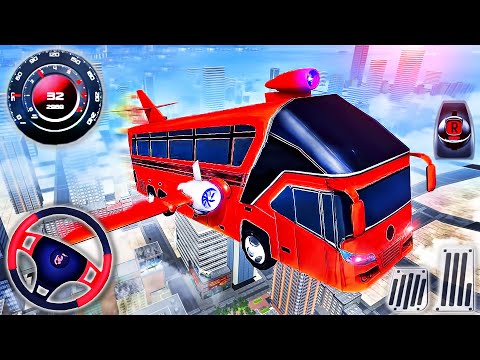 Flying Bus Driving Simulator - Real Air Coach Transport Driver - Android GamePlay #2
