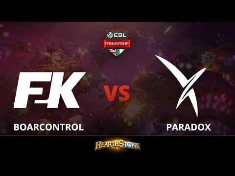 [Hearthstone] Boarcontrol vs Paradox - Quarterfinals - ESL Premiership Summer 2018 Finals