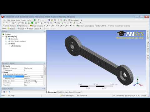Multizone Mesh for a Bike Crank