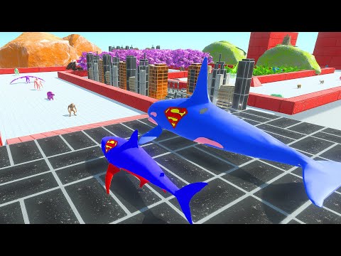 Superman Great White Shark vs Superman Orca - Animal Revolt Battle Simulator