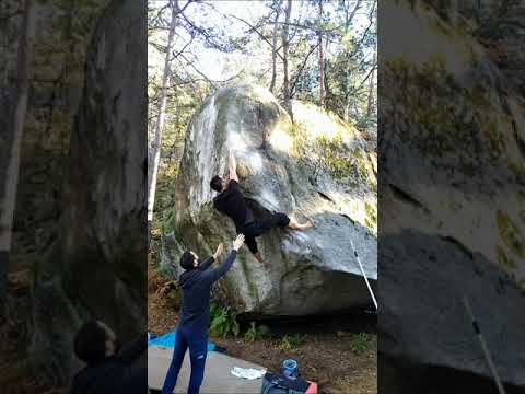 Pensées Cachées (7b) Barefoot Climbing - Cuisinière (Fontainebleau)