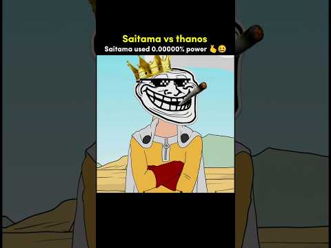Saitama and thanos fight | saitama used 0.00000000% power 😂 #shorts #anime #badass #moments