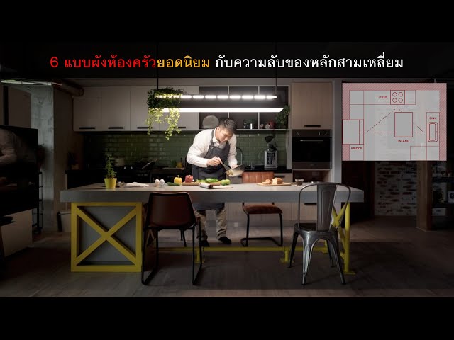 6 แบบผังห้องครัวยอดนิยม กับความลับของหลักสามเหลี่ยม
