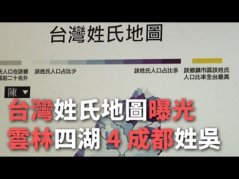 "Mapa de Sobrenome de Taiwan", pesquise a distribuição regional dos principais sobrenomes de Taiwan na Internet
