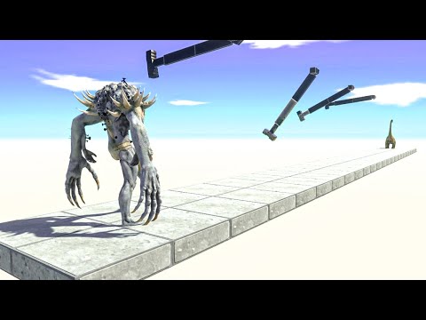 FANTASY + INFERNALS on GIANT ROTATING HAMMER - Animal Revolt Battle Simulator