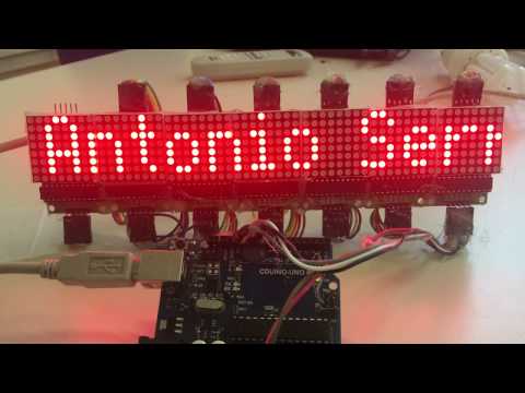 Arduino matrice led 8x8  con scritta scorrevole