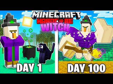 I Survived 100 Days as a WITCH in HARDCORE Minecraft!