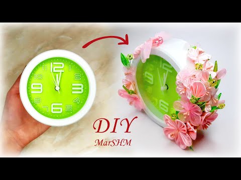 Впечатляющий элемент декора из обычных часов Идеи поделок к 8 марта своими руками Канзаши мк Лентофф