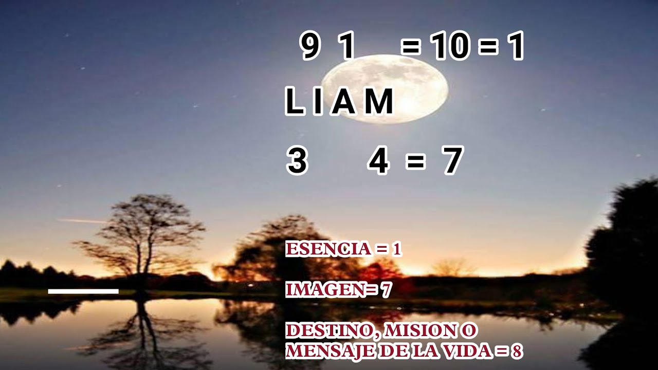SIGNIFICADO DE LOS NOMBRES 395 - LIAM - NAM NUMEROLOGIA.